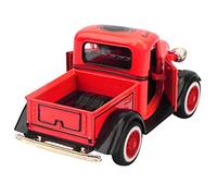 Pull Back Car Toy Alloy Pickup Truck Model with Sound and Light for Kids Play Yellow Red Green 11x5.7x5cm (Red)