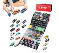 Pull Back Cars - Play Vehicle Set, Die Cast Toys | Educational Interactive Miniature Rolling Collection Bundle, Multicolored Assorted Vehicle Ensemble Playset Variety for Kids Birthday