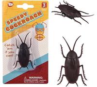 Pull Back Fake Speedy Cockroach Toy (2.5") Plastic Insect Crawling Brown Realistic Lifelike Roach Super Fast Prank Scary Gag Joke Bug for Party Halloween (Cockroach, 6, Pack)
