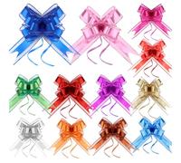 Pull Bows for Gift Wrapping, 12Pcs Bow Ribbon for Gift Wrapping 6 Inches Large Christmas Bows Gift Bow for Presents Package, Gift Baskets, Wedding Gift Box and Party Birthdays Holidays Decoration