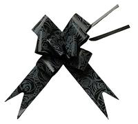Pull Bows for Gifts Wrapping - 30MM Black Ribbon Present Bows - Pompom Decorations for Wreath Making, Crafting, Wedding Baskets, Flower Bouquets - Pack of 100