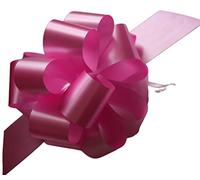 Pull Bows for Gifts Wrapping Pink Ribbon Bows Large Wrapping Bows Pom Pom Pull Bows Gift Bows Wreath Making Christmas Gifts Wedding Basket Flower Bouquets Pack of 5