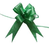 Pull Bows Green Large Pull Bow Ribbon Flower Printed Gift Wrapping Pull Bows Flower Basket Birthday Wedding Tie Crafts Present Decoration Pull Bow Pack of 30