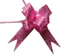 Pull Bows Pink Large Pull Bow Ribbon Flower Printed Gift Wrapping Pull Bows Flower Basket Birthday Wedding Tie Crafts Present Decoration Pull Bow Pack of 30