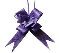 Pull Bows Purple Large Pull Bow Ribbon Flower Printed Gift Wrapping Pull Bows Flower Basket Birthday Wedding Tie Crafts Present Decoration Pull Bow Pack of 30