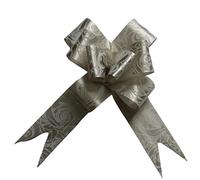 Pull Bows Silver Large Pull Bow Ribbon Flower Printed Gift Wrapping Pull Bows Flower Basket Birthday Wedding Tie Crafts Present Decoration Pull Bow Pack of 30