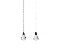 Pull Chain Extension, 50cm Crystal Pendant Light Pull Cord, Ornament Pulling Chain for Ceiling Light Fan Blinds, Pack of 2 (Transparent)