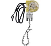 Pull Chain Switch Ceiling Fan Light Switch Dual Cord ON/Off Replacement ZE-109 for Ceiling Fan Table Lamps (Silver)
