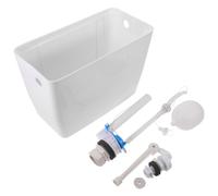 Pull Chain Toilet Tank with Flush Lever Wall Mounted Repair Kit | Plastic Material with Float Valve and Fill Valve Included, Retrofit-friendly Design for Factory Washrooms and Stations