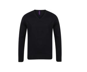 Pull col V Henbury Noir 2XL