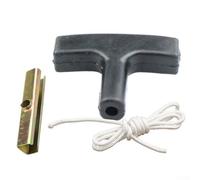 Pull Cord for Recoil Starter Handle with Iron Lining for Lawn Mower, Trimmer, Chainsaw, Blower, Hedge Trimmer - 1.for 3m Rope, Black(Drawstring+Handle+Iron Lining)