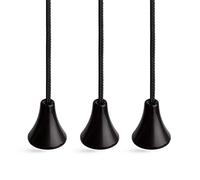Pull Cord String for Bathroom Light or Ceiling Switches, Jet Black Cord and Acorn, Package of Three