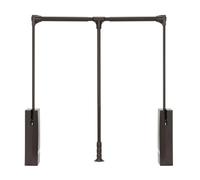 Pull Down Adjustable Side Mounted Closet Rod Two-way Buffering Heavy Duty Wardrobe Hanger for Cabinet, Organizer Storage System(Coffee brown,S)