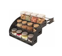 Pull Down Cabinet Organizer, 3-Tier Wall-Mounted Spice Rack, Adjustable Lifting Basket with 10kg Load Capacity