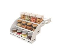 Pull Down Cabinet Organizer, 3-Tier Wall-Mounted Spice Rack, Adjustable Lifting Basket with 10kg Load Capacity