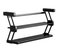 Pull Down Cabinet Shelf 2 Tier Carbon Steel Foldable Under Cabinet Organizer 10kg Load Capacity Kitchen Rack for Spice Dish Food Prep & Tableware(Black,80cm)