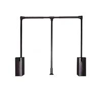 Pull Down Closet Rod,Adjustable Clothes Hanging Rail,Aluminum Alloy Double Buffer Wardrobe Rod,for Bedroom Cabinets,Load 15kg(Color 2,Width 600-710mm)