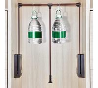 Pull-Down Closet Rod, Adjustable Wardrobe Lift with Aluminium Rod, Extendable Clothes Hanger, Soft Return Storage System, Weight Capacity 20KG