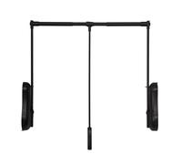 Pull Down Closet Rod, Double Buffer Thickened Material, Adjustable Automatic Reset Closet Pull Down Rods Hanger, Suitable for Bedrooms, Closets, and Laundry Rooms (Color : Black, Size : 850-1150)