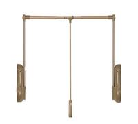 Pull Down Closet Rod, Double Buffer Thickened Material, Adjustable Automatic Reset Closet Pull Down Rods Hanger, Suitable for Bedrooms, Closets, and Laundry Rooms (Color : Gold, Size : 650-850)