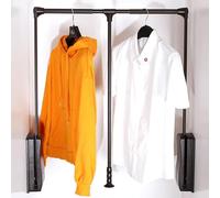 Pull Down Closet Rod for Hanging Clothes, Chrome Steel Hanger, 33 lbs Load Capacity, Side or Back Mounted