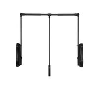 Pull Down Closet Rod, Labor-saving Hydraulic Double Damping Width Adjustable Closet Pull Down Rods Hanger, Suitable for Corridors, Entrances, Bedrooms, Closets (Color : Black, Size : 850-1150)