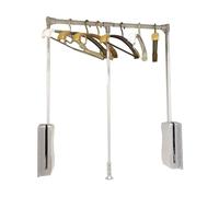 Pull Down Closet Rod,Lifting Wardrobe Rod,Damping Buffer Aluminum Tube Clothes Rail,Adjustable Extender for Hanging Clothes(600-830mm)