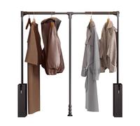 Pull Down Closet Rod,Retractable Wardrobe Lifting Clothes Rail,Two-way Buffering Closet Lift,for Hanging Clothes for Most Wardrobes(Color 1,550-660mm)