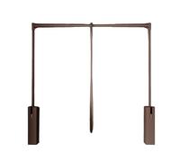 Pull Down Closet Rod,Wardrobe Rail Organizer,Adjustable Lift,With Pneumatic Buffer,For Wardrobe Heavy Duty Pull Down Clothes Rail Load-Bearing 25Kg,Brown-890-1200mm