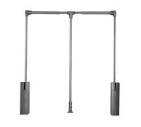 Pull-Down Clothes Drying Rod, Silent Double Buffer Wardrobe Rail, Adjustable Telescopic Hanger, Space Saving