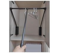 Pull Down Clothes Rail, Adjustable Drop Down Clothes Hanger Bar, for High Closets, Space Saving Swivel Down Garment Rack(Cabinet width 45-51cm)