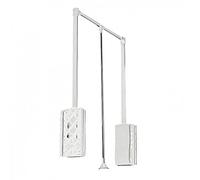 Pull-Down Clothes Rail for Wardrobe and Closet Clothing Storage, Adjustable Telescopic Lift with Soft Return, Wall or Panel Mounted Frame, Space Saving Shelf Rack 450-600 White