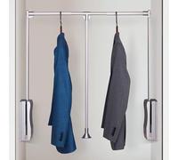 Pull Down Clothes Rail Lift, Adjustable Width 550-1250 Mm, Clothes Drying Rack Hydraulic Buffer Wardrobe Track, Clothes Hanger Rail For Cabinet Soft Return, Space-Saving(Silver,550x700mm)
