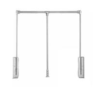 Pull Down Hanger Rod,Adjustable Aluminum Alloy Wardrobe Lift Rail Organizer, Pull Down Stainless Steel Closet Rod for Easy Hanging Clothes, Silver, 550-700mm, Space-Saving Solution