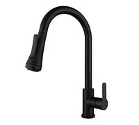 Pull Down Kitchen Faucet, 304 Stainless Steel Sink Mixer Tap with Pull-Out Sprayer, High Arc 360 Degree Crank Single Handle Kitchen Hot and Cold Water Faucet, Brushed