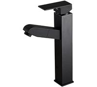 Pull-Down Kitchen Faucet, Chrome & Black Mixer Tap, Hot & Cold Water, Sleek Design, Easy Clean, Ideal for Modern Kitchens & Bathrooms