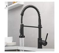 Pull Down Kitchen Faucet, Matte Black, 360° Swivel Mixer Tap, Wall-Mounted, Hot & Cold Water, Gray Spray Head, Modern Design for Easy Kitchen Upgrade,Matte Black B