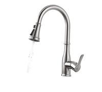 Pull Down Kitchen Faucet Single Handle Swivel Water Mixer Tap Modern Design Easy Install Durable Brass Construction High Arc Spout Adjustable Spray Function