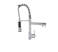 Pull-Down Kitchen Faucet, Spring-Activated, Swivel Spout, Ship Sink Mixer Tap, Easy Install Hot & Cold Water (Chrome Finish)