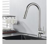 Pull-Down Kitchen Faucet with Touch Control, Brushed Gold Finish Sensor Kitchen Mixer Tap, High Arc Spout for Modern Sink (Sensor-Black)