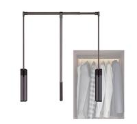 Pull Down Lifting Closet Rod,Damping Buffer Clothes Rail,Side Mounted Wardrobe Rod,90° Stop for Most Wardrobes,Load Bearing 15kg/33lbs(Color 2,564-664mm)