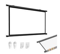 Pull Down Projector Screen, 30", 40", 50", 60", 72" Manual Pull Down Projector Screen, Movie Projection Screen HD 16: 9/4:3(0.672916666666667,30")
