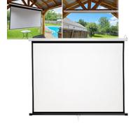 Pull Down Projector Screen 60 72 Inch, Wall/Ceiling Projection Screen With 16:9/4:3 Ratio Matte White, HD Portable Lightweight For School Office Home Cinema Theater Outdoor Indoor(60inch 16:9)