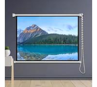 Pull Down Projector Screen, HD Projection Screen for Home Theater, Wall & Ceiling Mounted, 4:3/16:9 Ratio, Multi-Purpose Indoor/Outdoor Display