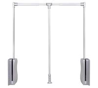 Pull Down Wardrobe Rail, Lift Adjustable Retractable Cabinet Clothes Hanger Organizer Storage System, Space Saving Solution for High Closets