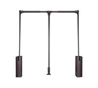 Pull-down Wardrobe Rail With Adjustable Hangers And Soft-reset Hanger Storage System, Saving Space And Supporting Up To 20 Kg(Brown,430-510mm)