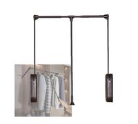 Pull-down Wardrobe Rod,adjustable Crossbar Aluminum Alloy Slow-down Wardrobe Lifting Rod,two-way Buffer Space-saving(670-900mm)