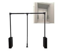 Pull-down Wardrobe Rod, Adjustable Crossbar Wardrobe Lift Track Organizer, Two-way Buffer Heavy-duty Wardrobe Hanger for Cabinet Storage System Side Mounting(440-550mm)