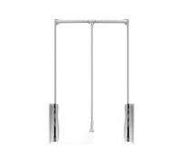 Pull-down Wardrobe Rod Lifter,Hanger Organizer,Adjustable Width, Telescopic Cabinet Rail Lifter, Buffered Return Space Saving(Silver,550-660mm)