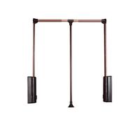 Pull-down Wardrobe Rod,two-way Buffer Clothes Hanging In the Closet, Adjustable Horizontal , Slow-down Lifting Save Space(Color2,660-890mm)